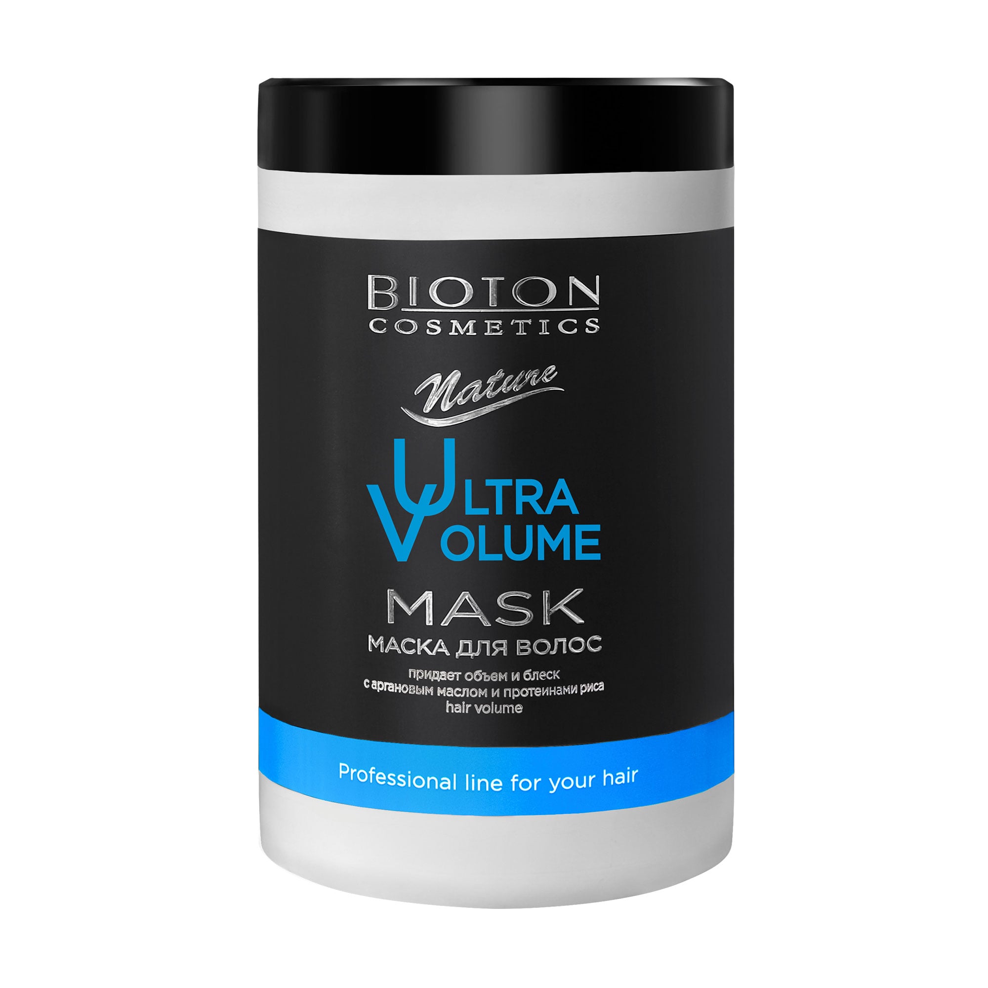 Уцінка! Маска для об'єму та блиску волосся Bioton Cosmetics Nature Professional Ultra Volume з аргановою олією та протеїнами рису, 1 л